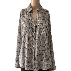 Express Long Sleeve Portofino Size M Snake Print Shirt